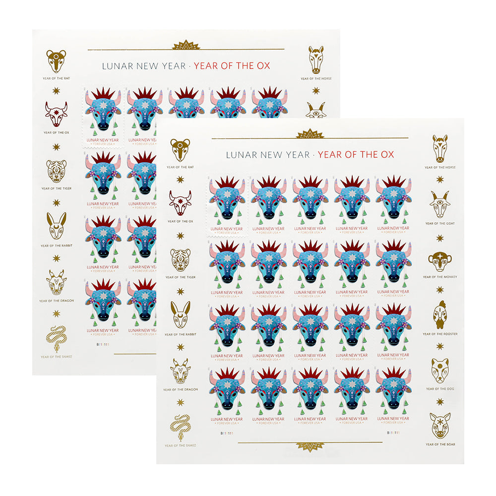 2021 U.S. Lunar New Year: Year of the Ox Forever Stamps
