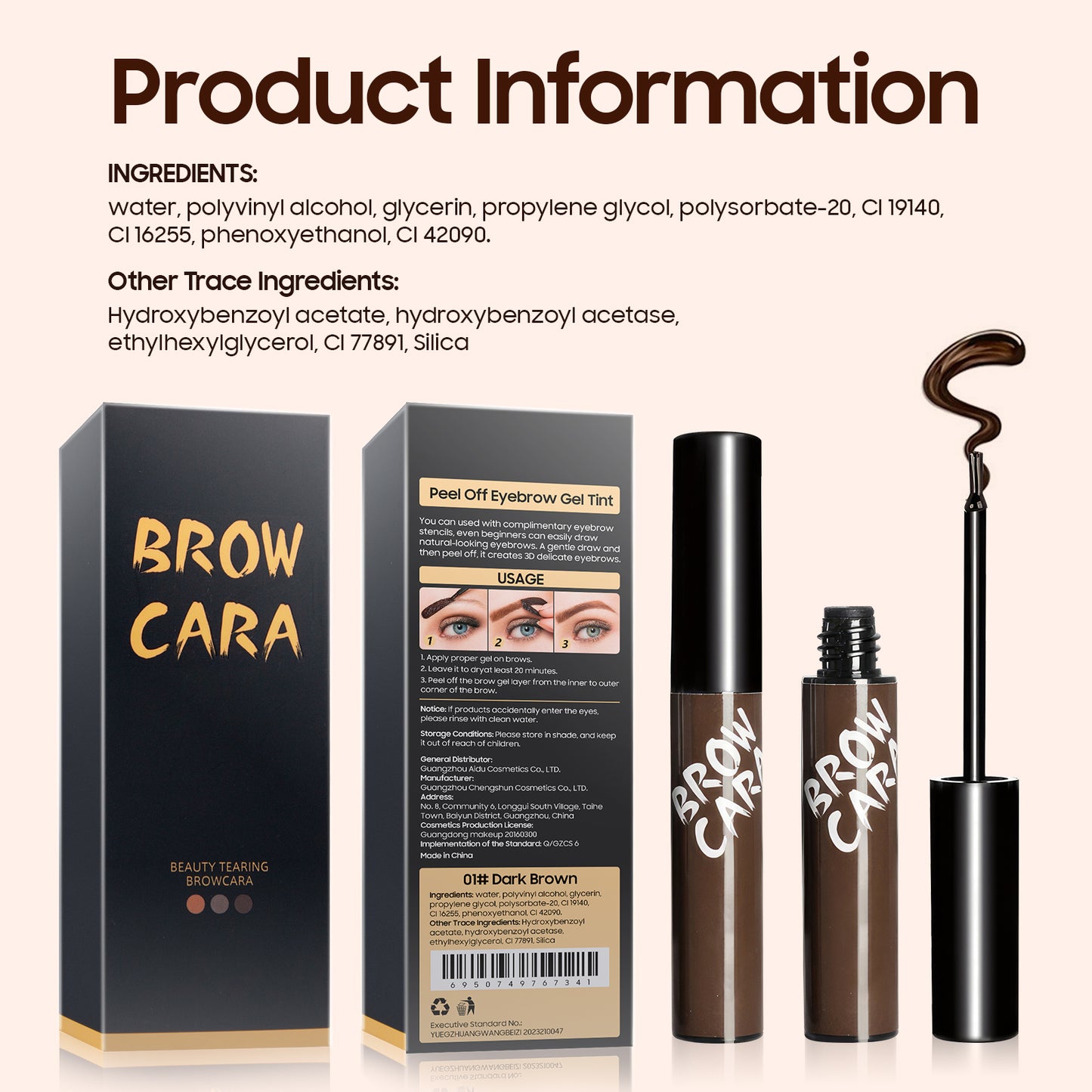 Brow Tattoo Peel Off - Brow Gel Eyebrow Tattoos Waterproof, Eyebrow Gel with Eyebrow Stencils Long-Lasting Makeup, Eye Brow Pencils Create Full Voluminous Brows for Women