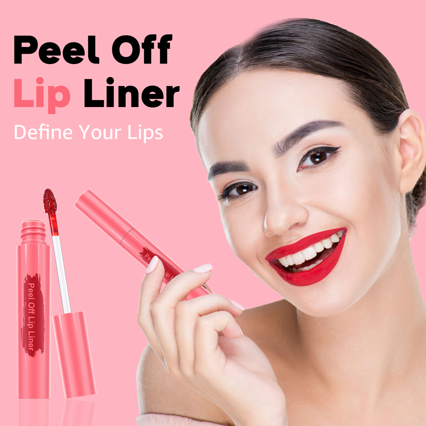 Lip Stain - Peel Off Lip Stain, Long Lasting Lip Liner with Matte Finish, Waterproof, Transfer-proof, Highly Pigmented Color
