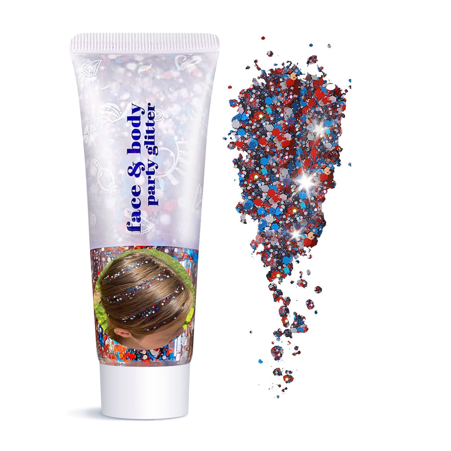 Body Face Glitter Makeup - Womens Halloween Costume Sparkly Chunky Hair Glitter, Mermaid Birthday Decorations Rave Outfits for Kids