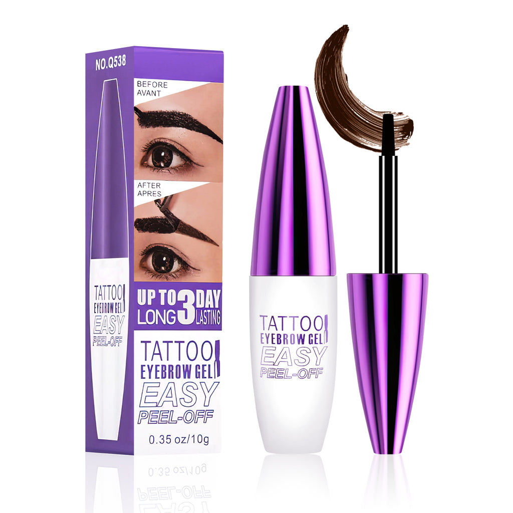 Peel Off Eyebrow Gel - Easy Peel Off Eyebrow Brow Tattoo Makeup, No Smudge, Waterproof and Easy to Color, Create Fuller & Defined Brows Makeup for Woman & Girls