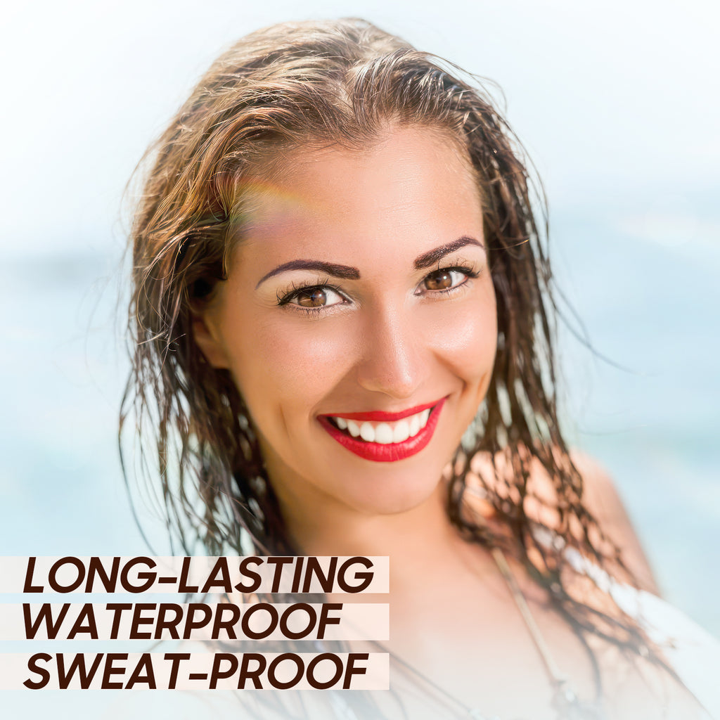 Brow Tattoo Peel Off - Brow Gel Eyebrow Tattoos Waterproof, Eyebrow Gel with Eyebrow Stencils Long-Lasting Makeup, Eye Brow Pencils Create Full Voluminous Brows for Women