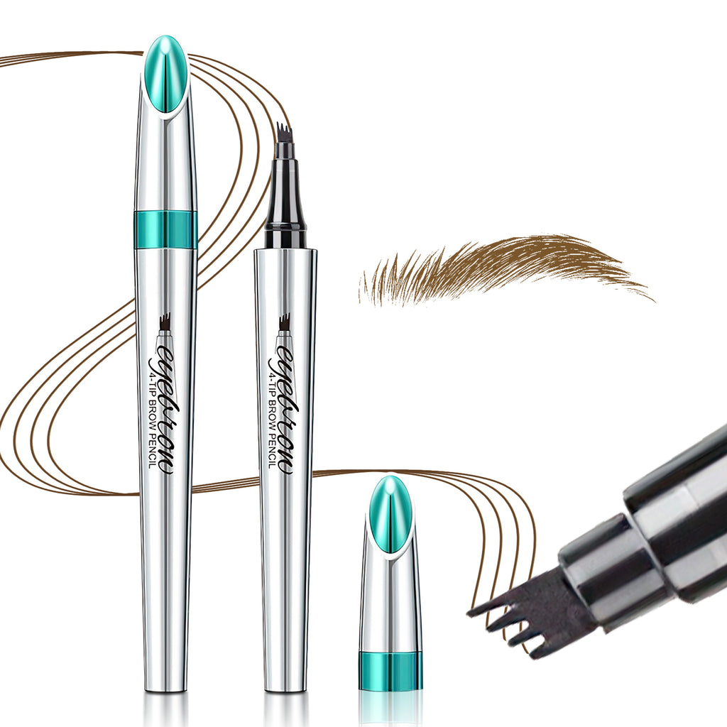 Eyebrow Pencils for Women - Eyebrow Gel with Microblading 4-Fork-Tip,  Lift & Snatch Eyebrow Pen, Eyebrow Marker Long-Lasting Waterproof & Smudge-Proof Natural Hair Like Brows