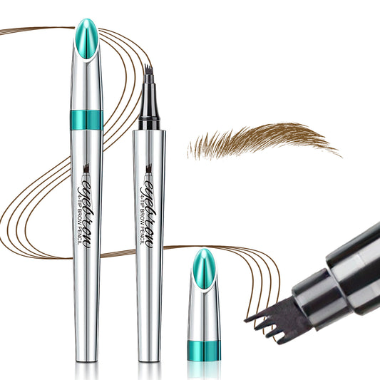 Eyebrow Pencils for Women - Eyebrow Gel with Microblading 4-Fork-Tip,  Lift & Snatch Eyebrow Pen, Eyebrow Marker Long-Lasting Waterproof & Smudge-Proof Natural Hair Like Brows