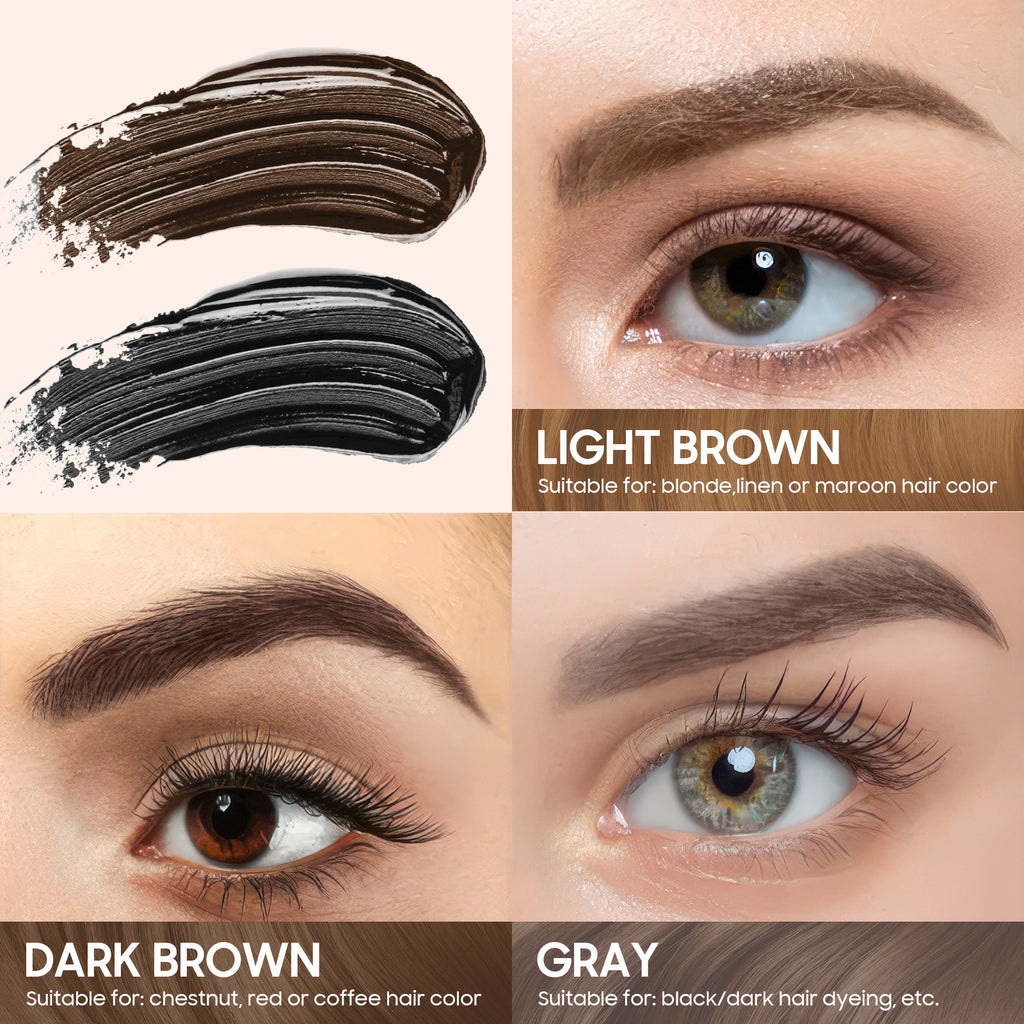 Brow Tattoo Peel Off - Brow Gel Eyebrow Tattoos Waterproof, Eyebrow Gel with Eyebrow Stencils Long-Lasting Makeup, Eye Brow Pencils Create Full Voluminous Brows for Women