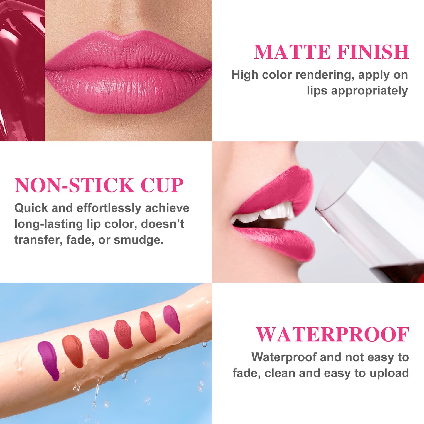 Lip Stain - Lip Stain Peel Off Long-Lasting with Matte Finish Waterproof & Transfer-Proof, Lip Liner Moisturizing & Nourishing Non-Stick Cup Highly Pigmented Color Lip Tint