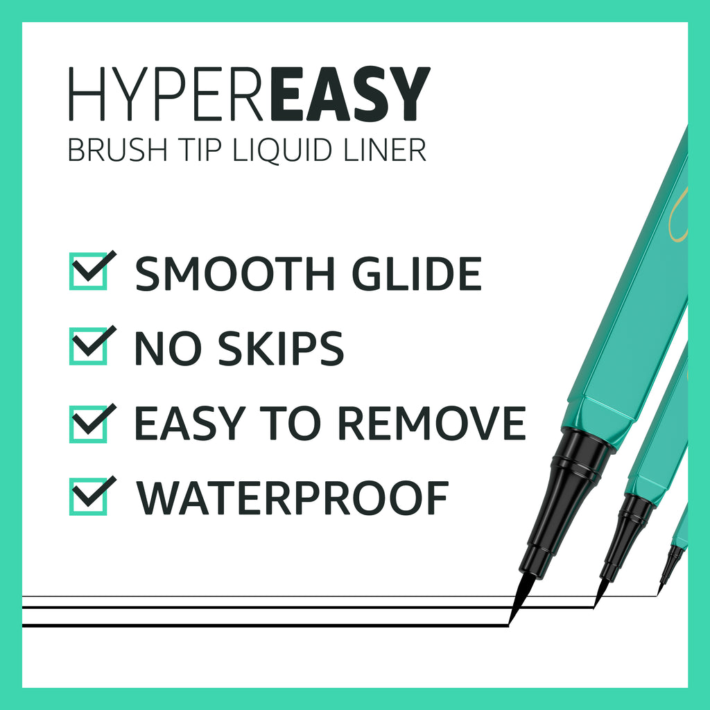 Liquid Eyeliner, Long-Lasting & Waterproof Eyeliner Pen, Glides on Smoothly, Quick Drying, Cruelty-Free & Vegan, Super Slim Precise All Day for Women (Black)