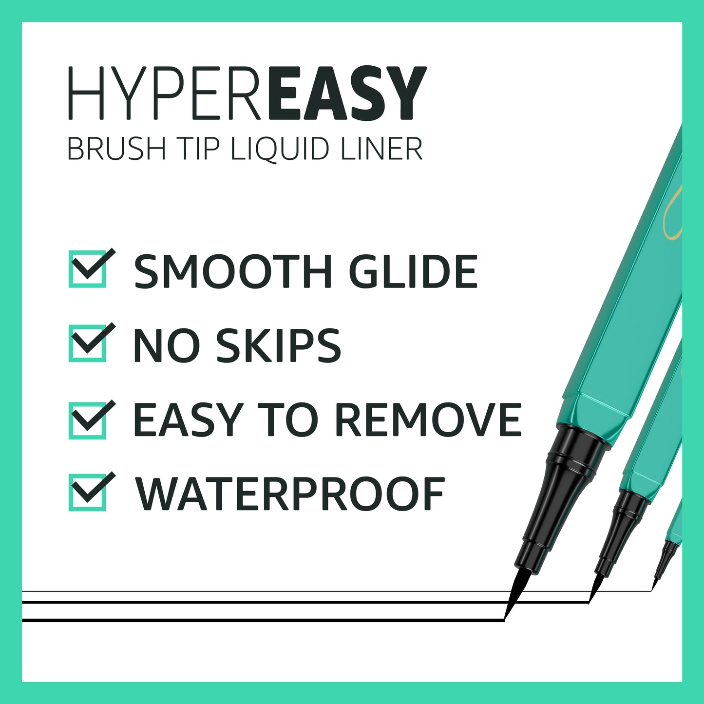 Liquid Eyeliner, Long-Lasting & Waterproof Eyeliner Pen, Glides on Smoothly, Quick Drying, Cruelty-Free & Vegan, Super Slim Precise All Day for Women (Black)