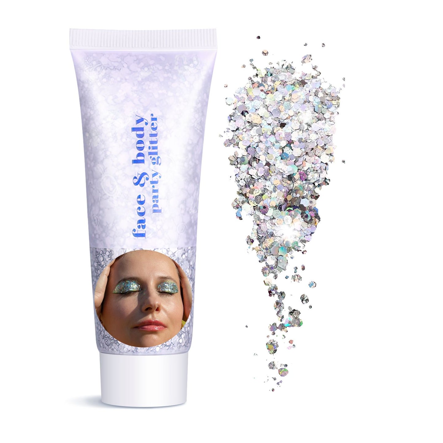 Body Face Glitter Makeup - Womens Halloween Costume Sparkly Chunky Hair Glitter, Mermaid Birthday Decorations Rave Outfits for Kids