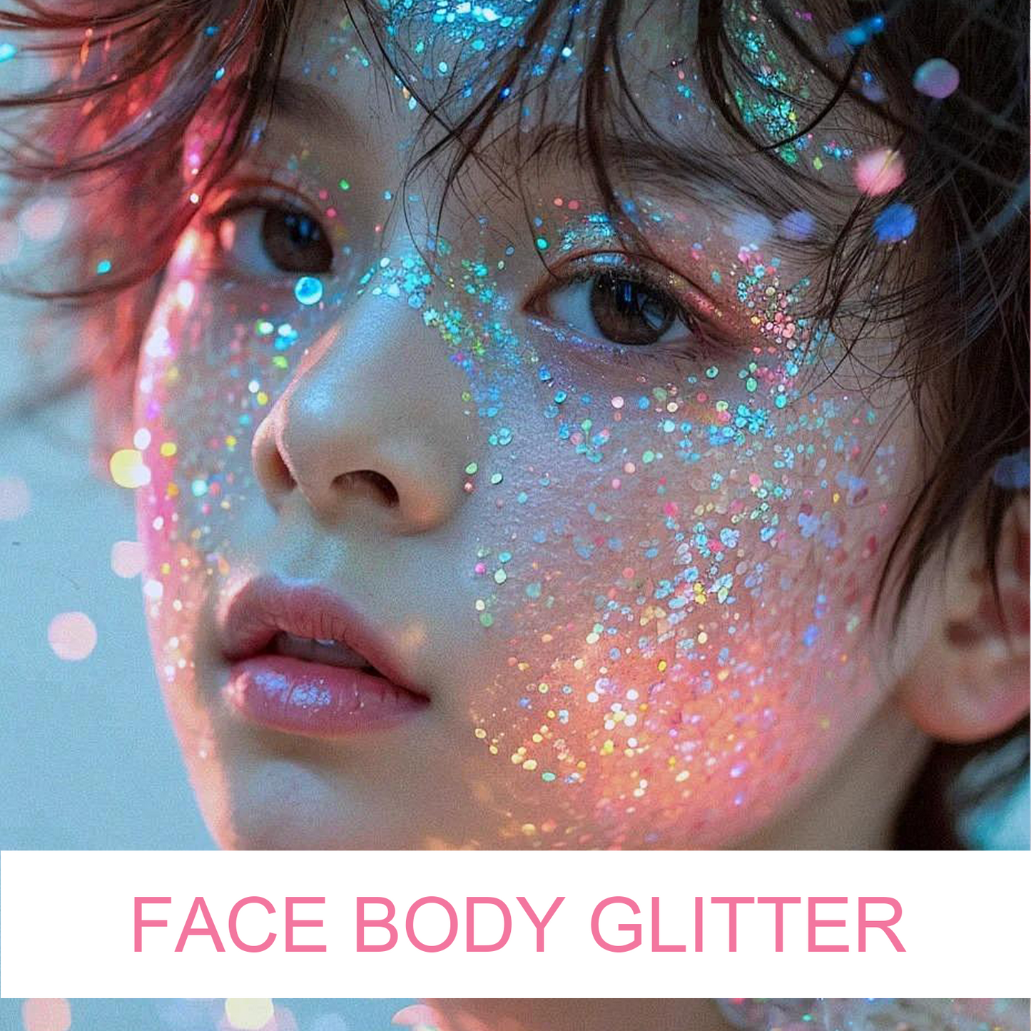 Body Face Glitter Makeup - Womens Halloween Costume Sparkly Chunky Hair Glitter, Mermaid Birthday Decorations Rave Outfits for Kids