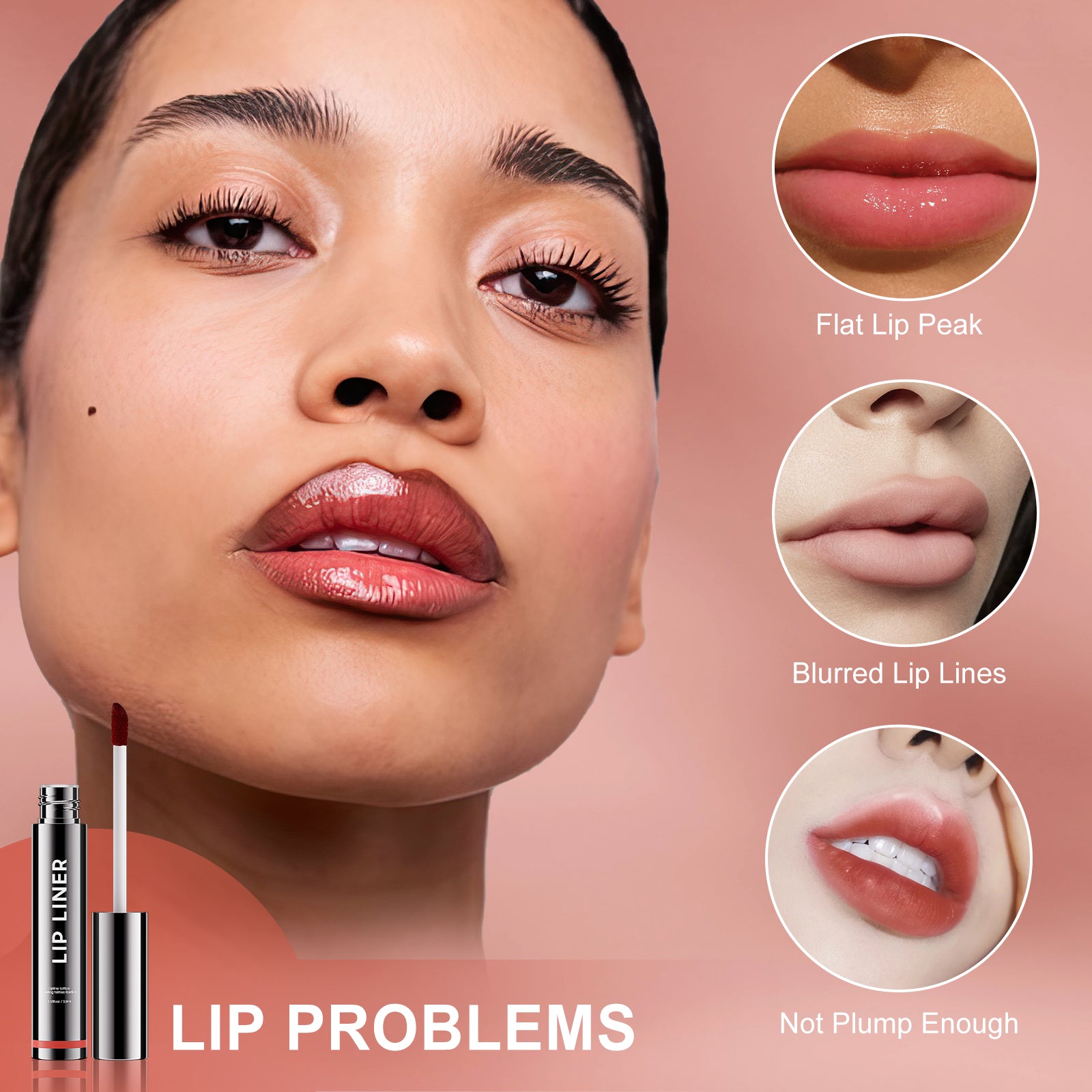 Lip Stain Peel Off, Lip Liner Moisturizing Long-Lasting & Waterproof, Transfer Proof & Plumping, Non-Stick Cup