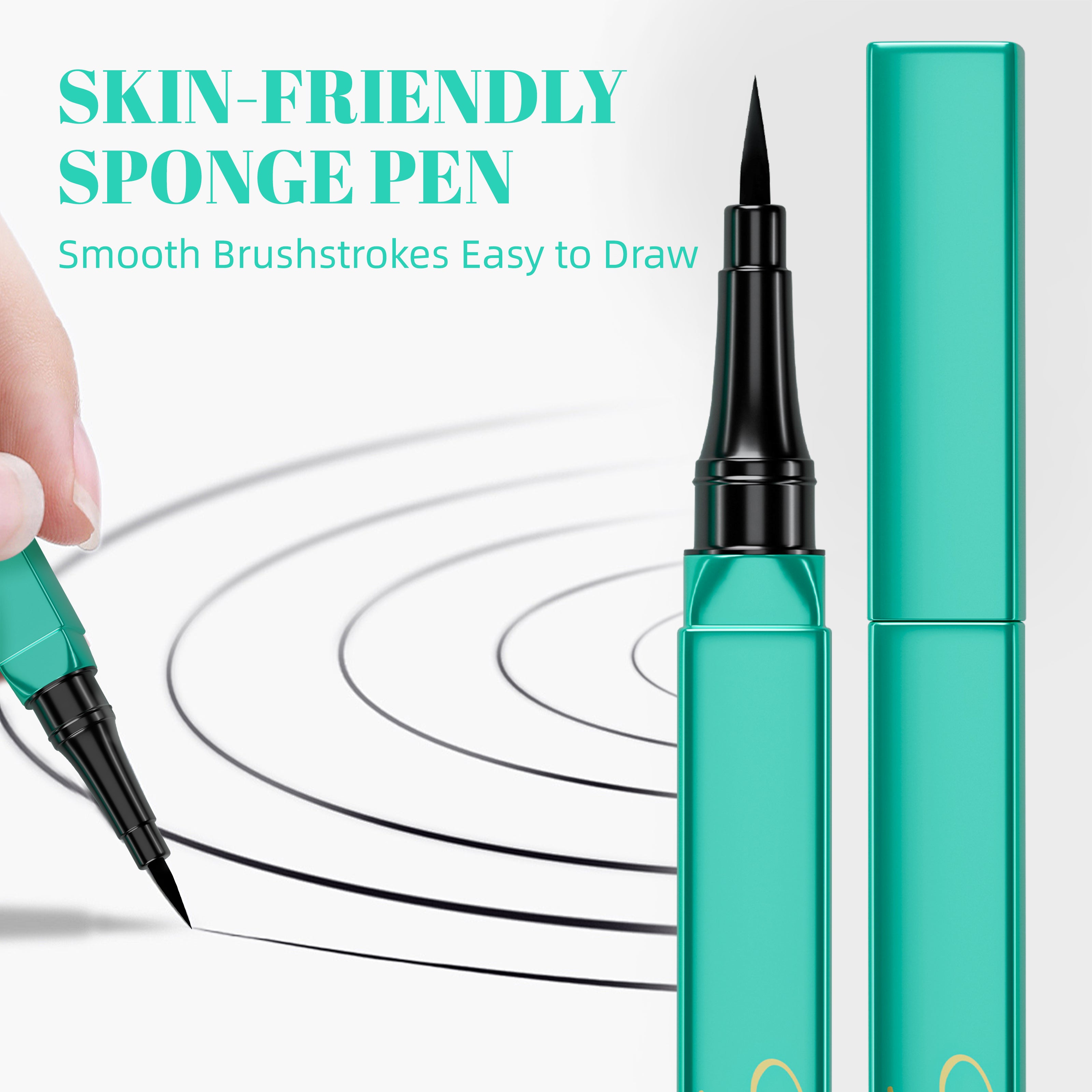 Liquid Eyeliner, Long-Lasting & Waterproof Eyeliner Pen, Glides on Smoothly, Quick Drying, Cruelty-Free & Vegan, Super Slim Precise All Day for Women (Black)