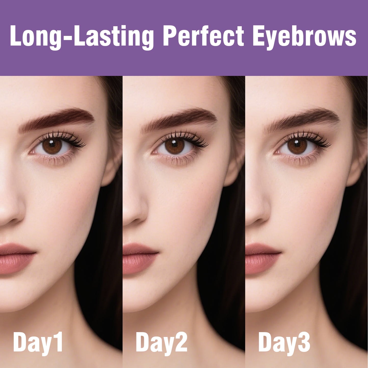 Peel Off Eyebrow Gel - Easy Peel Off Eyebrow Brow Tattoo Makeup, No Smudge, Waterproof and Easy to Color, Create Fuller & Defined Brows Makeup for Woman & Girls