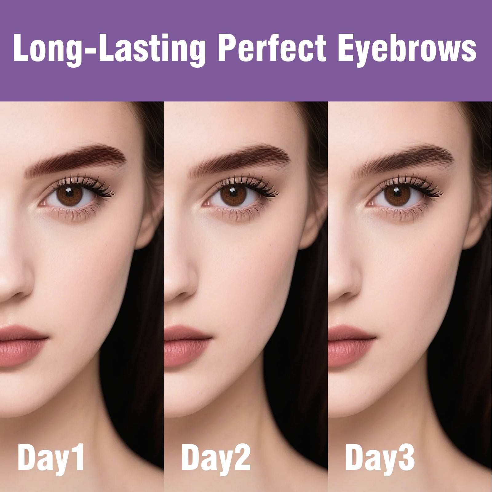 Peel Off Eyebrow Gel - Easy Peel Off Eyebrow Brow Tattoo Makeup, No Smudge, Waterproof and Easy to Color, Create Fuller & Defined Brows Makeup for Woman & Girls