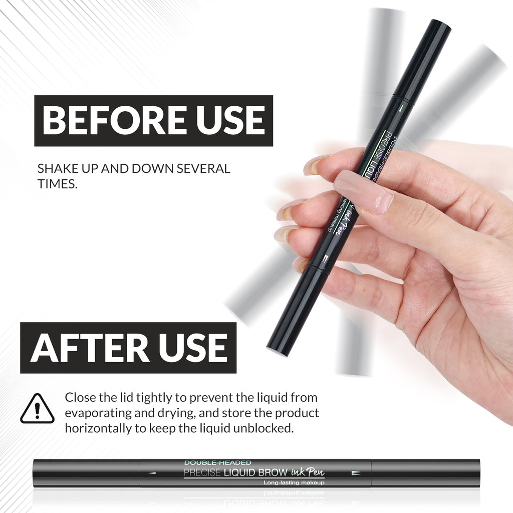 Eyebrow Pen Dual-Ended Brow Pencil with 2-Fork Tip & Precise  Brush-Tip, Eyebrow Pencil for Women Waterproof Long-Lasting  Natural Brow Tint