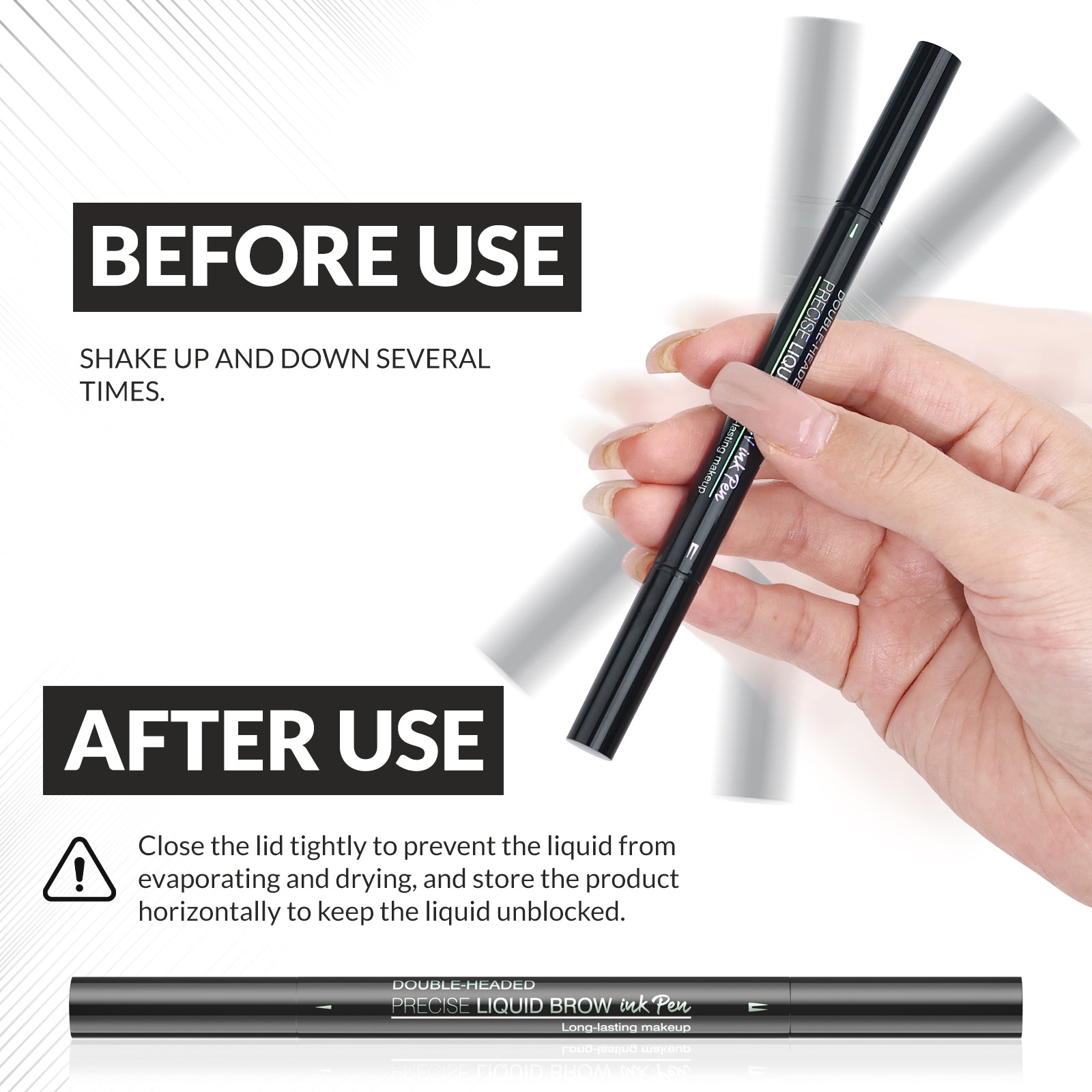 Eyebrow Pen Dual-Ended Brow Pencil with 2-Fork Tip & Precise  Brush-Tip, Eyebrow Pencil for Women Waterproof Long-Lasting  Natural Brow Tint