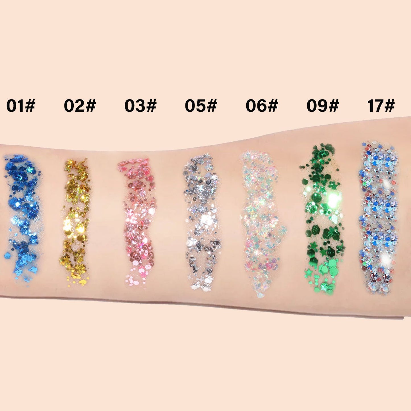 Body Face Glitter Makeup - Womens Halloween Costume Sparkly Chunky Hair Glitter, Mermaid Birthday Decorations Rave Outfits for Kids