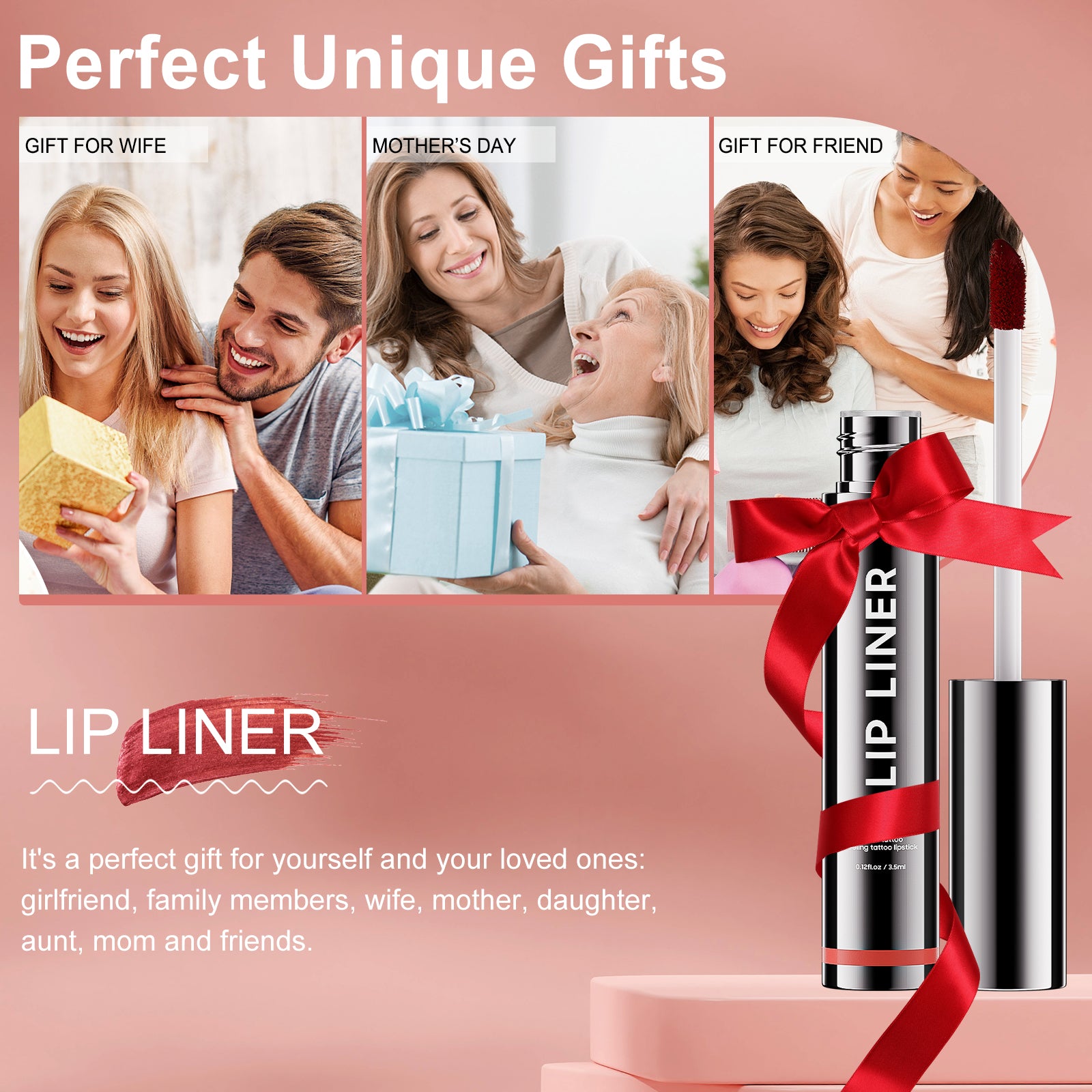 Lip Stain Peel Off, Lip Liner Moisturizing Long-Lasting & Waterproof, Transfer Proof & Plumping, Non-Stick Cup