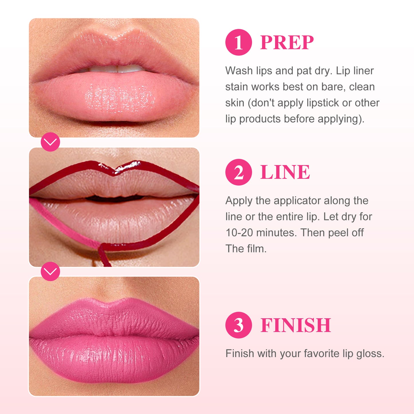 Lip Stain - Lip Stain Peel Off Long-Lasting with Matte Finish Waterproof & Transfer-Proof, Lip Liner Moisturizing & Nourishing Non-Stick Cup Highly Pigmented Color Lip Tint