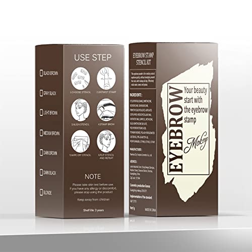 Eyebrow Stamp and Eyebrow Stencil Kit, Eye Brow Stencil Kit for Beginners 24 Reusable and Washable Eyebrow Shaping Kit, Brow Stencil and Stamp Kit Smudge-Proof & Long-Lasting